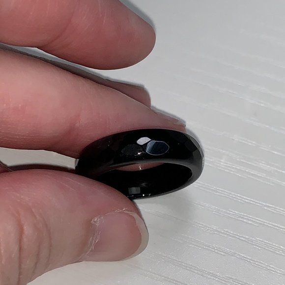 Faceted Onyx Solitaire Rings - Picture 13 of 16